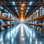 A photograph of a warehouse filled with led retrofit lighting kits