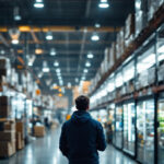 A photograph of a bustling warehouse filled with various refrigeration lighting options