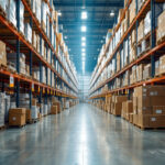 A photograph of a warehouse filled with architectural wall packs