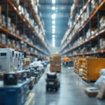 A photograph of a busy warehouse filled with various sensors and timers