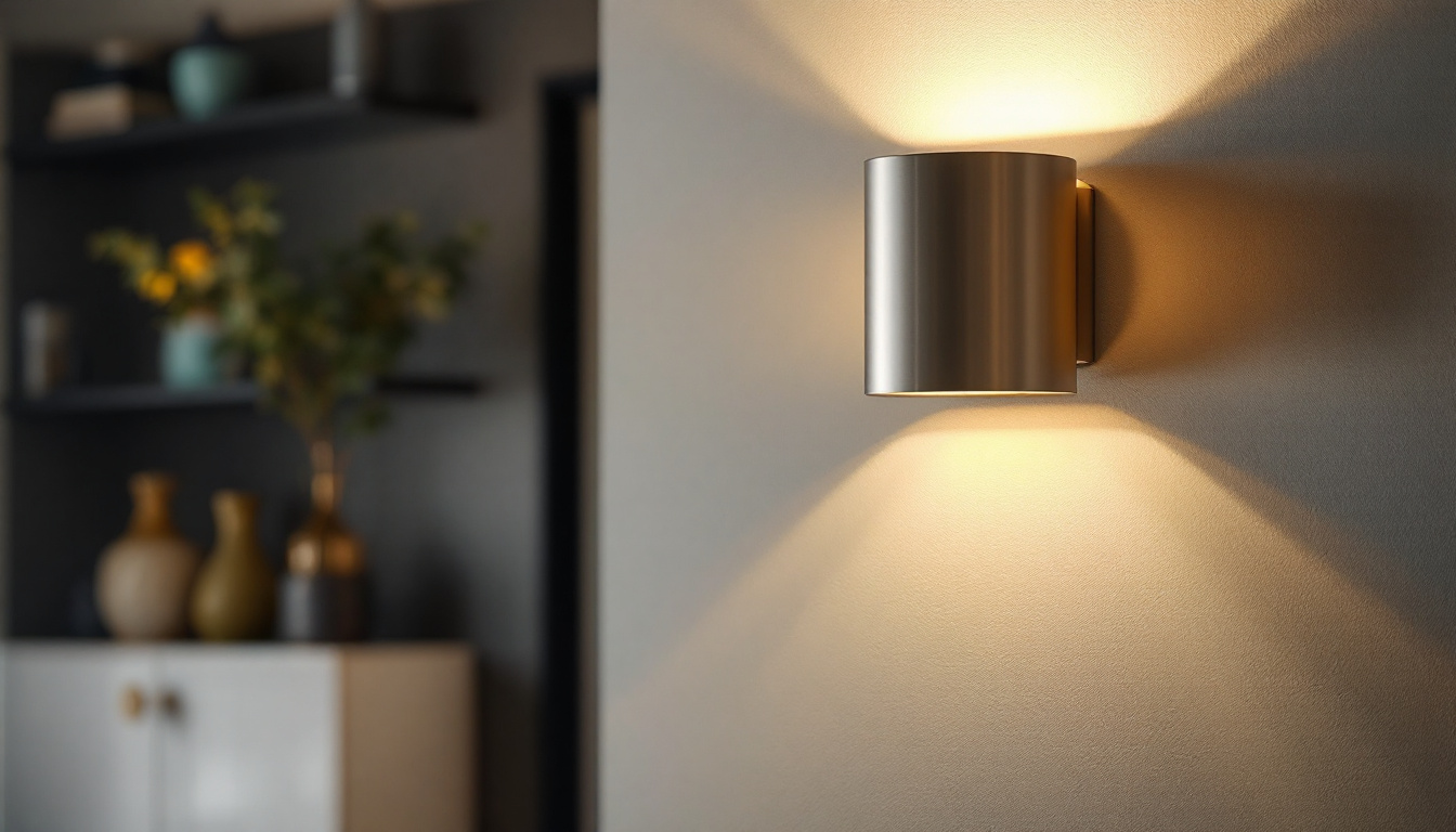 A photograph of a beautifully designed wall sconce in a stylish interior setting