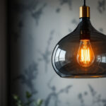 A photograph of a beautifully designed pendant light hanging in a stylish interior setting