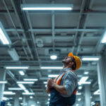 A photograph of a well-lit commercial space showcasing various types of fluorescent lighting fixtures in use