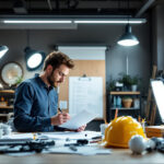 A photograph of a well-organized workspace featuring a variety of bulk light fixtures