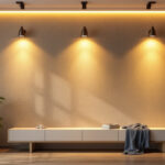 A photograph of a beautifully designed wall installation featuring innovative lighting solutions