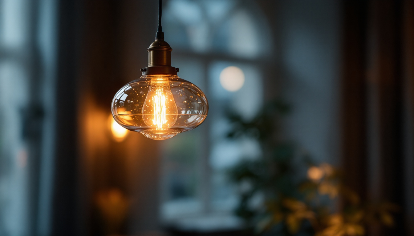 A photograph of a beautifully designed pendant light hanging in a stylish interior setting