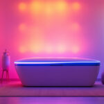 A photograph of a modern diy led tanning bed setup in a stylish