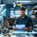 A photograph of a well-organized lighting contractor's workspace
