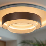 A photograph of a beautifully designed ceiling light fixture installed in a stylish room setting