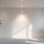 A photograph of a well-lit room showcasing flush mount led lights installed in a stylish setting
