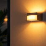 A photograph of a beautifully designed led wall light installed in a modern interior setting