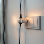 A photograph of a three-way light switch setup in a well-lit room