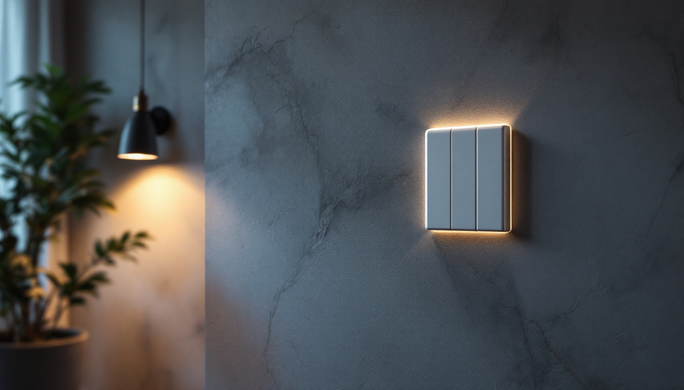A photograph of a stylishly designed 3-way switch installed in a contemporary home setting