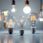 A photograph of a variety of light bulbs