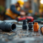 A photograph of a close-up shot of various waterproof wire connectors in use