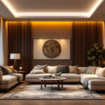 A photograph of a well-designed interior space showcasing recessed led lighting in various settings