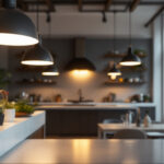 A photograph of a beautifully lit interior space showcasing westgate lighting fixtures in use