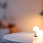 A photograph of a brightly lit room showcasing a type a bulb in use