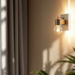 A photograph of a well-designed light sconce in a stylish interior setting