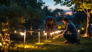 A photograph of a team of professionals engaged in a hands-on training session outdoors