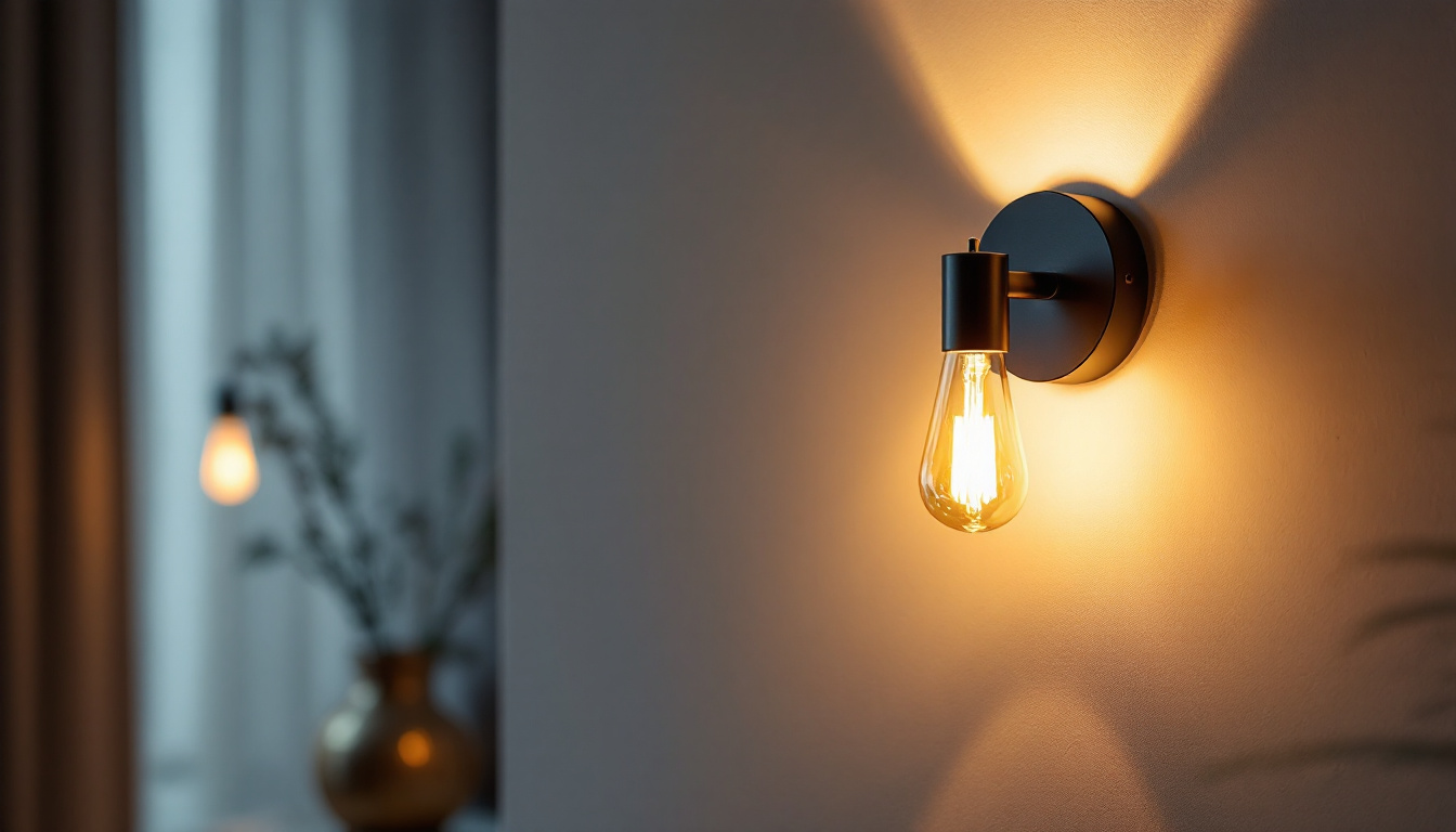 A photograph of a beautifully designed wall sconce illuminated in a stylish interior setting