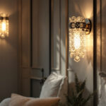 A photograph of a beautifully designed interior space featuring elegant sconces that highlight their unique design and functionality