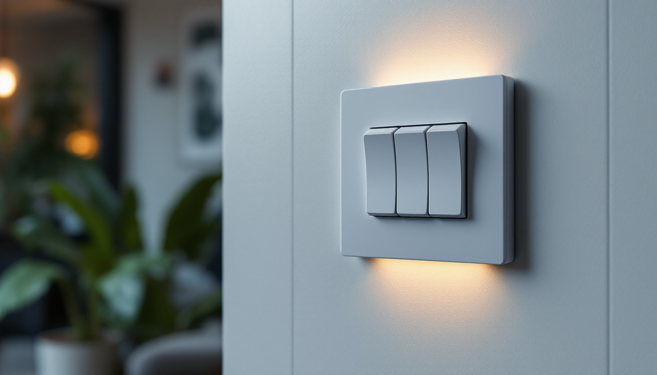 A photograph of a modern 3 pole switch installed in a stylish interior setting