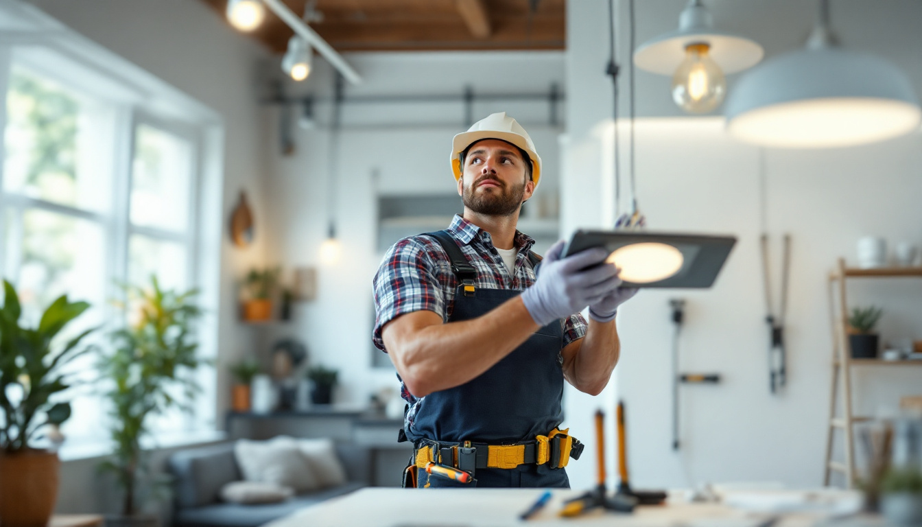 A photograph of a skilled electrician at work