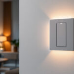 A photograph of a modern dimmable led switch in a stylish home setting