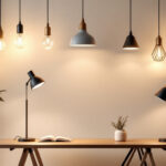 A photograph of a well-lit room showcasing a variety of stylish lamp fixtures