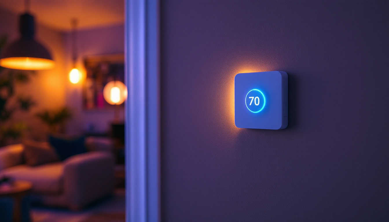 A photograph of a lighting contractor installing a timer switch in a stylishly designed home