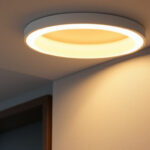A photograph of a beautifully designed recessed led lamp installed in a modern interior setting
