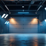 A photograph of a well-lit garage showcasing various led lighting setups