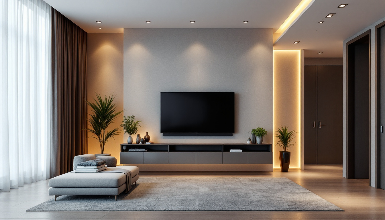 A photograph of a modern interior space featuring stylish recessed led lights