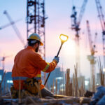 A photograph of a wobble light in action on a construction site