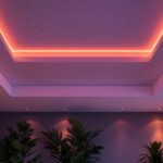 A photograph of a beautifully designed interior space featuring 6-inch can lights