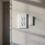 A photograph of a pair of back-to-back electrical boxes mounted on a wall