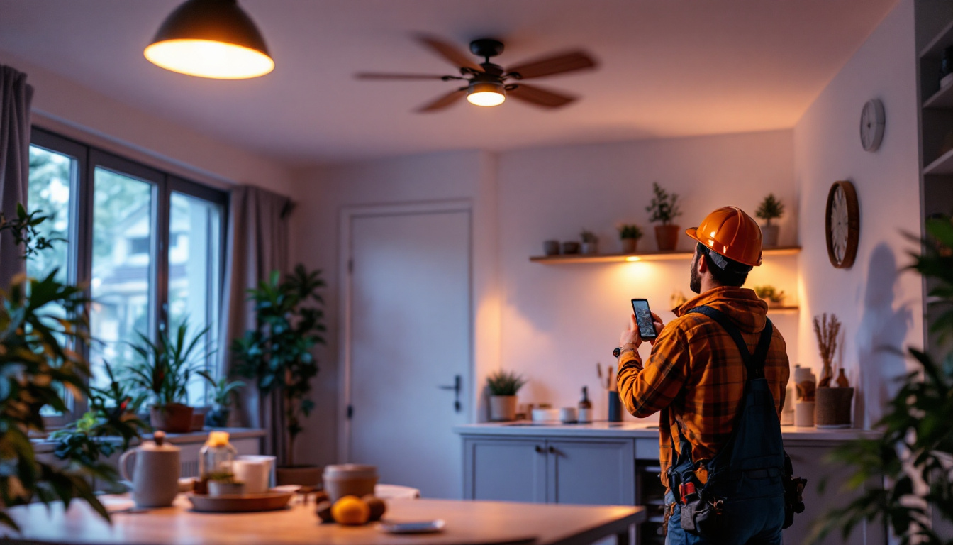 A photograph of a well-lit indoor space featuring solar-powered lighting fixtures
