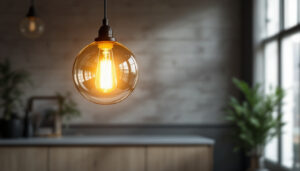 A photograph of a beautifully designed pendant light hanging in a stylish interior setting