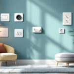 A photograph of a stylishly designed room showcasing various types of wall outlets