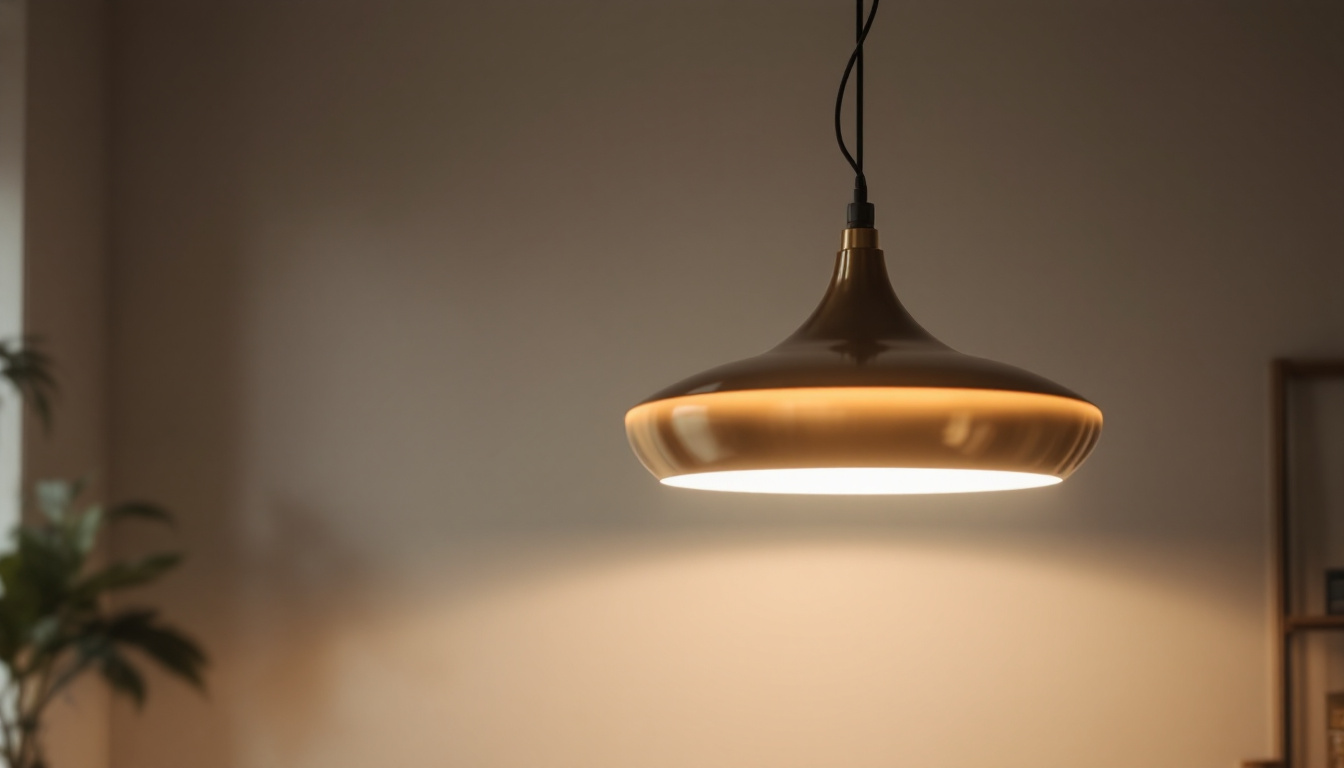 A photograph of a beautifully designed large pendant light hanging in a stylish interior setting