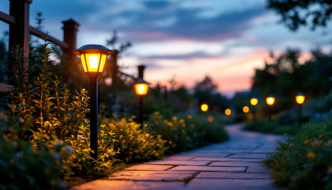 A photograph of a beautifully illuminated outdoor space at dusk