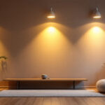 A photograph of a well-lit interior space showcasing stylish can lights installed in a modern setting
