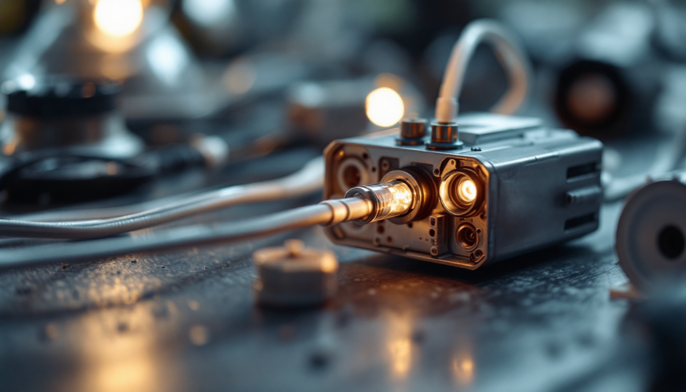 A photograph of a close-up of a light ballast alongside various types of light fixtures