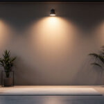 A photograph of a well-lit interior space showcasing six stylish led can lights installed in a modern setting
