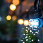 A photograph of a close-up of a waterproof connector being installed in a lighting setup