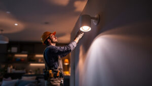 A photograph of a well-designed canister light fixture installed in a stylish interior setting
