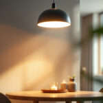 A photograph of a well-lit indoor space featuring a stylish fixture led light