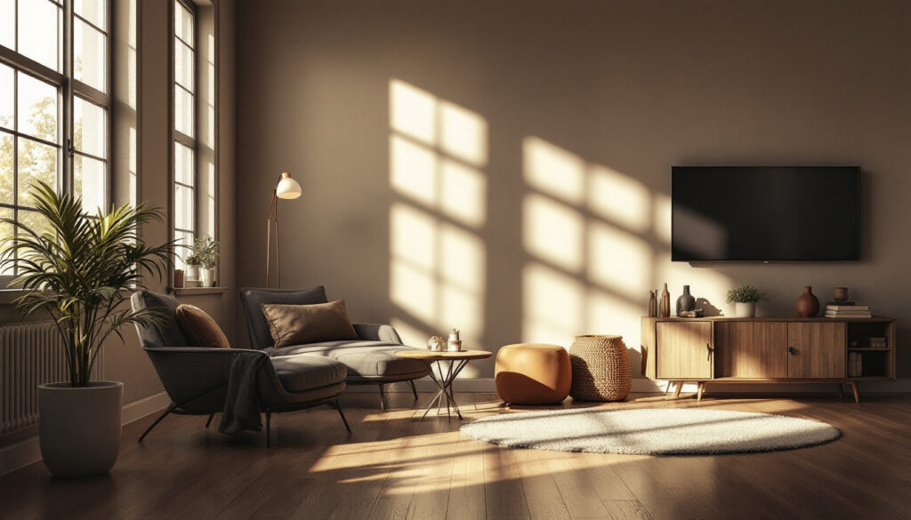 A photograph of a well-lit interior space that demonstrates effective lighting techniques