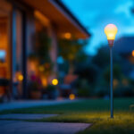 A photograph of a vibrant outdoor scene at dusk